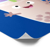 Cute happy bubble tea boba cartoon poster (Hoek)