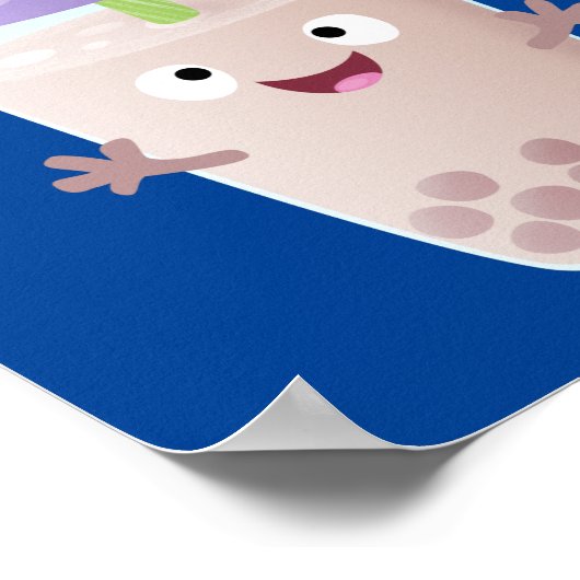 Cute happy bubble tea boba cartoon poster (Hoek)