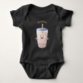 Cute happy bubble tea boba cartoon romper (Voorkant)