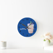 Cute happy bubble tea boba cartoon-ronde ronde klok (Huis)