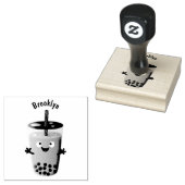 Cute happy bubble tea boba cartoon rubberstempel (Gestempeld)