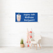 Cute happy bubble tea boba cartoon spandoek (Insitu)