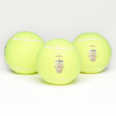 Cute happy bubble tea boba cartoon tennisballen (Multi)