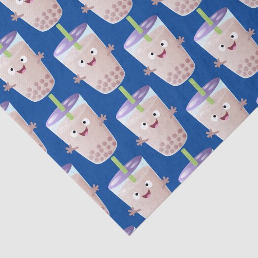 Cute happy bubble tea boba cartoon tissuepapier (Detail)