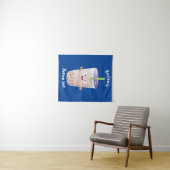 Cute happy bubble tea boba cartoon wandkleed (In Situ (horizontaal))
