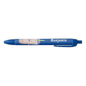 Cute happy bubble tea boba cartoon zwarte inkt pen (Bodem)