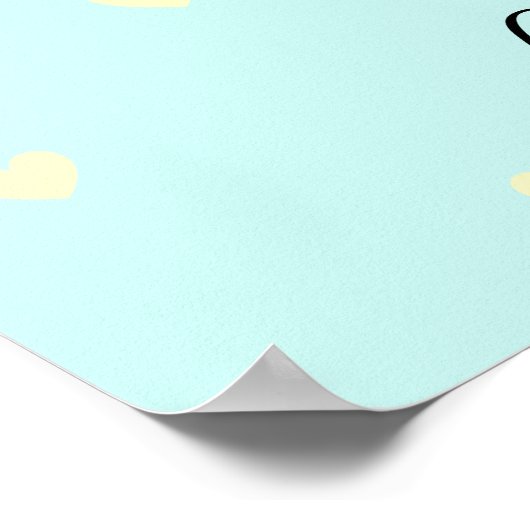 Cute Happy Bumble Bee & Honeycomb met hartpost Poster (Hoek)