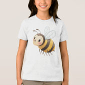 Cute Happy Bumblebee Illustration Tri-Blend Shirt (Voorkant)