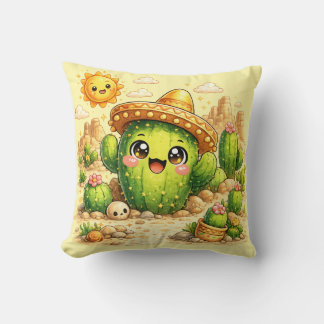 Cute Happy Cactus Kawaii Cushion Pillow Kussen