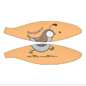 Cute happy californian quail cartoon afbeelding basketbal (Panelen)
