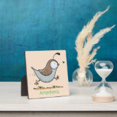 Cute happy californian quail cartoon afbeelding fotoplaat (Insitu)