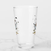 Cute happy californian quail cartoon afbeelding glas (Links)