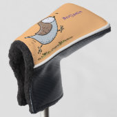 Cute happy californian quail cartoon afbeelding golfheadcover (3/4 voorkant)