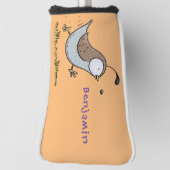 Cute happy californian quail cartoon afbeelding golfheadcover (Draai 90)