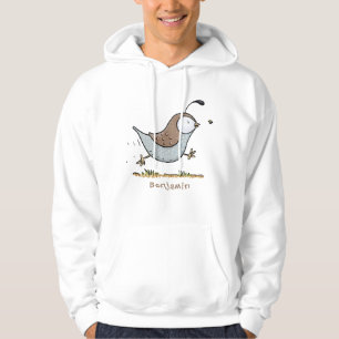 Cute happy californian quail cartoon afbeelding hoodie