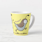 Cute happy californian quail cartoon afbeelding latte mok (Rechterhoek)