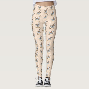 Cute happy californian quail cartoon afbeelding leggings