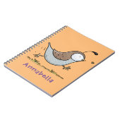 Cute happy californian quail cartoon afbeelding notitieboek (Linkerzijde)