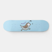 Cute happy californian quail cartoon afbeelding persoonlijk skateboard (Horizontaal)