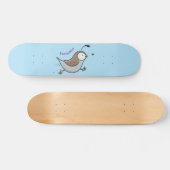 Cute happy californian quail cartoon afbeelding persoonlijk skateboard (Horizontaal)