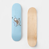 Cute happy californian quail cartoon afbeelding persoonlijk skateboard (Voorkant)