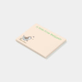 Cute happy californian quail cartoon afbeelding post-it® notes (Schuin)