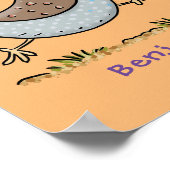 Cute happy californian quail cartoon afbeelding poster (Hoek)