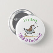 Cute happy californian quail cartoon afbeelding ronde button 5,7 cm (Voorkant /achterkant)