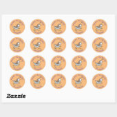 Cute happy californian quail cartoon afbeelding ronde sticker (Vel)