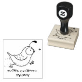 Cute happy californian quail cartoon afbeelding rubberstempel (Gestempeld)