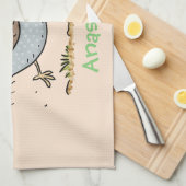 Cute happy californian quail cartoon afbeelding theedoek (Quarter Fold)