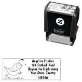 Cute happy californian quail cartoon afbeelding  zelfinktende stempel (In situ)