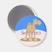 Cute happy camel cartoon illustratie magneet (Voorkant / Achterkant)
