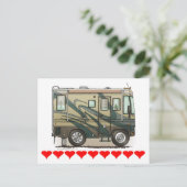 Cute Happy Camper Big RV Coach Motorhome Briefkaart (Staand voorkant)
