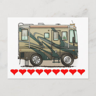 Cute Happy Camper Big RV Coach Motorhome Briefkaart