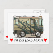 Cute Happy Camper Big RV Coach Motorhome Briefkaart (Voorkant / Achterkant)