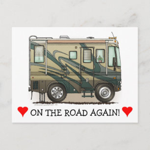 Cute Happy Camper Big RV Coach Motorhome Briefkaart