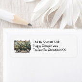 Cute Happy Camper Big RV Coach Motorhome Etiket (Insitu)