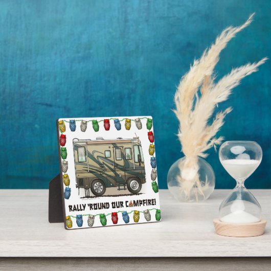 Cute Happy Camper Big RV Coach Motorhome Fotoplaat (Insitu)