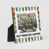 Cute Happy Camper Big RV Coach Motorhome Fotoplaat (Voorkant)