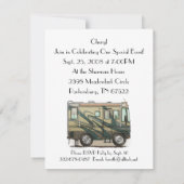 Cute Happy Camper Big RV Coach Motorhome Kaart (Achterkant)