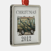 Cute Happy Camper Big RV Coach Motorhome Metalen Ornament (Rechts)