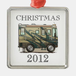 Cute Happy Camper Big RV Coach Motorhome Metalen Ornament