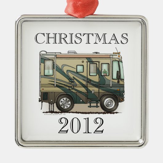 Cute Happy Camper Big RV Coach Motorhome Metalen Ornament (Voorkant)