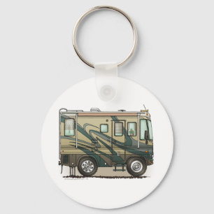 Cute Happy Camper Big RV Coach Motorhome Sleutelhanger