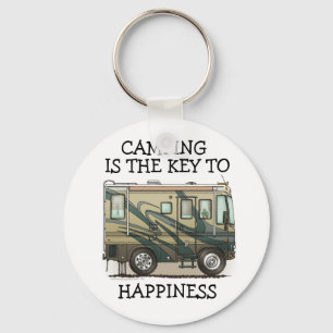 Cute Happy Camper Big RV Coach Motorhome Sleutelhanger