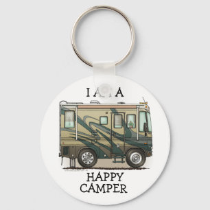 Cute Happy Camper Big RV Coach Motorhome Sleutelhanger