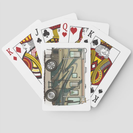 Cute Happy Camper Big RV Coach Motorhome Speelkaarten (Achterkant)
