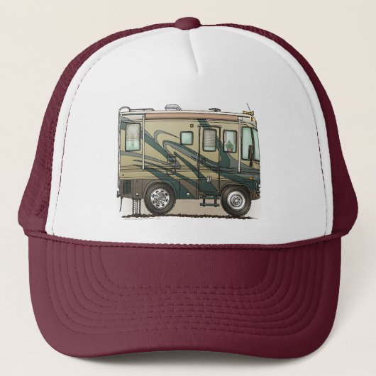 Cute Happy Camper Big RV Coach Motorhome Trucker Pet (Voorkant)