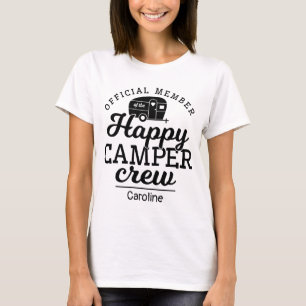 Cute Happy Camper Crew Officiële Naam van lid T-shirt